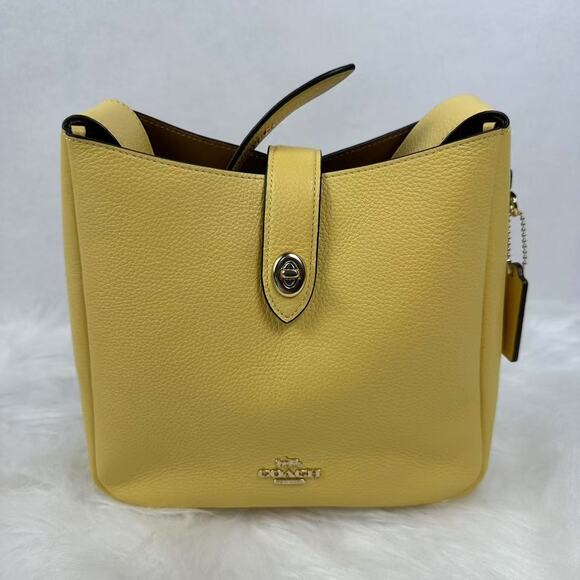 Coach Hadley Convertible Crossbody Bag in Double Face Leather/Yellow CW002 NWT - Picture 1 of 12
